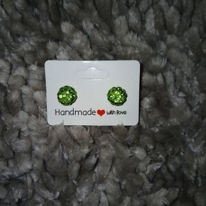 Green Stud Earrings